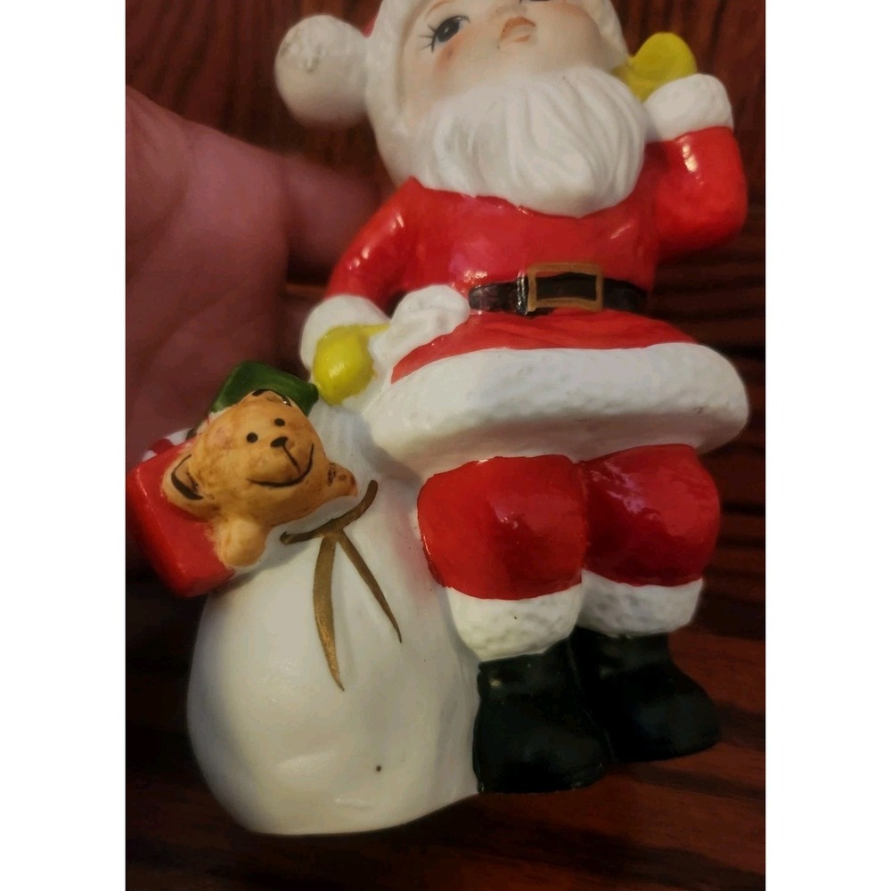 Vintage Homco Figurine Christmas Boy Presents 5401 Mr Claus Made In Taiwan - Picture 5 of 6